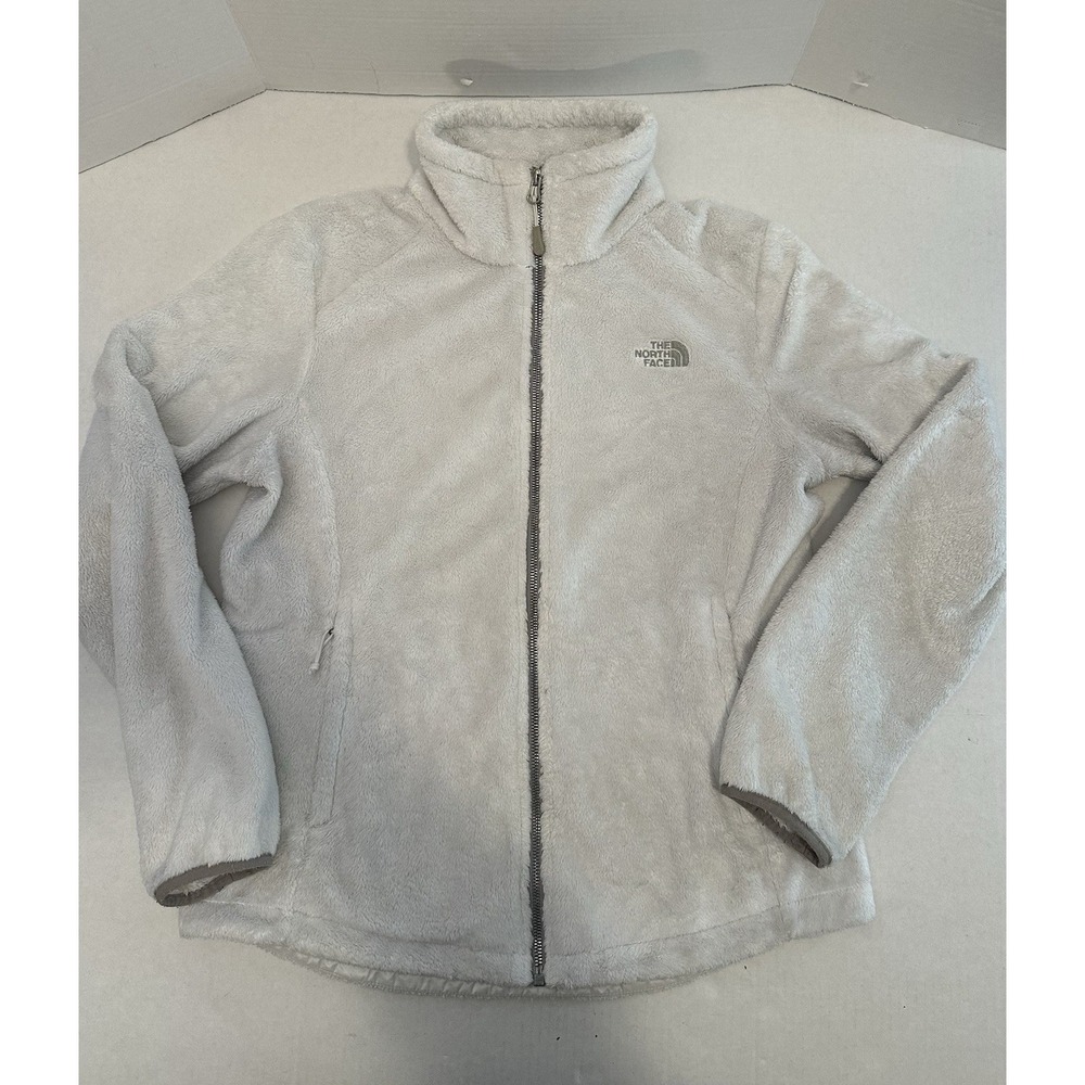 The North Face Osito Jacket White Gray Trim Women's Size Medium - Picture 4 of 16